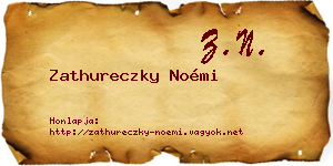 Zathureczky Noémi névjegykártya