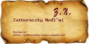 Zathureczky Noémi névjegykártya